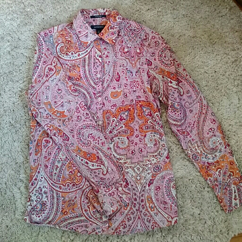 Pink and Orange Paisley Dress Shirt
